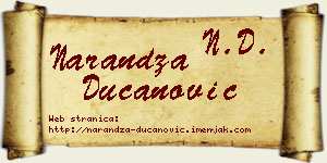 Narandža Ducanović vizit kartica